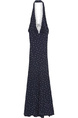 High Quality and Quality! Sling Dress Female Summer New Floral French Halter Cinched Slimming Long Dress in Navy Blue Temperament Dress