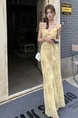 Real Shot 2025 Spring and Summer New Midsummer Garden Cream Yellow French Ruffled Rotating Fairy Dress Female Dress in Cream Yellow