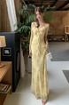 Real Shot 2025 Spring and Summer New Midsummer Garden Cream Yellow French Ruffled Rotating Fairy Dress Female Dress in Cream Yellow