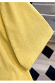 Siloy Real Shot 2025 Summer New ICE Cotton Fashion Small V-neck Short Sleeve Top Versatile Simple Blouse in Lemon Yellow