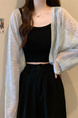 Real Shot Wholesale Price 2025 Summer New Korean Style Solid Color Breathable Cardigan Sunscreen Small Jacket Tops for Women in Light Gray