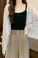 Real Shot Wholesale Price 2025 Summer New Korean Style Solid Color Breathable Cardigan Sunscreen Small Jacket Tops for Women in Light Beige