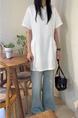 Korean Chic Niche Round Neck Loose Big Pocket Dress in White
