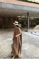 Beige South Korea Dongdaemun Solid Color Big Swing Versatile Mesh Cotton and Linen Sleeveless Slit Dress Vest Dress with Pockets and Belt