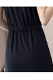Black Real Shot Lace-Up Dress Pony Letter Waist Slimming Mid-Length T-Shirt Dress Women Summer