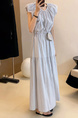 High-grade temperament puff sleeve dress female 2025 summer new Korean style fashion high waist small size A-line skirt in Light Blue