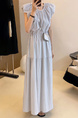 High-grade temperament puff sleeve dress female 2025 summer new Korean style fashion high waist small size A-line skirt in Light Blue