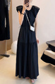 High-grade temperament puff sleeve dress female 2025 summer new Korean style fashion high waist small size A-line skirt in Black