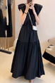High-grade temperament puff sleeve dress female 2025 summer new Korean style fashion high waist small size A-line skirt in Black