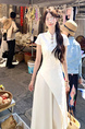 New Chinese Style Cheongsam White Dress Small Dress in Stock in Ivory White
