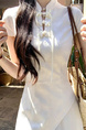 New Chinese Style Cheongsam White Dress Small Dress in Stock in Ivory White