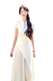 New Chinese Style Cheongsam White Dress Small Dress in Stock in Ivory White