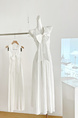 EIA Yyao Zurich Moonlight Halter Dress Women's Summer Elegant Golden White Backless Long Dress in Pure White