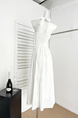 EIA Yyao Zurich Moonlight Halter Dress Women's Summer Elegant Golden White Backless Long Dress in Pure White