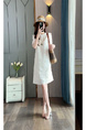 In Stock European Goods High-End Loose Design Midi Dress Summer New High-End Slim Fit Slimming Temperament Dress - WHITE