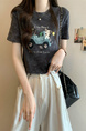 Real shot and real price new version of American retro tie-dye print design short-sleeved T-shirt in Charcoal Gray