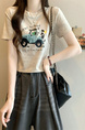 Real shot and real price new version of American retro tie-dye print design short-sleeved T-shirt in Beige