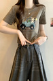 Real shot and real price new version of American retro tie-dye print design short-sleeved T-shirt in Brown