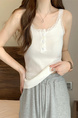 Real shot wholesale price 2025 new sweet and spicy style lace edge button design vest bottom outerwear top for women in Cream