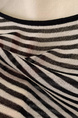 Brivin Black and White Striped Diagonal Collar Thin Knitted T-shirt for Women 2025 Summer New Lazy Wind Sun Protection Underwear