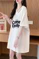 Official picture cotton 21 count 200g 2025 summer V-neck short-sleeved T-shirt loose mid-length women's T-shirt in White