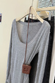 Real Shot of the New Summer U-Neck Long-Sleeved Sun Protection Blouse for Women in Gray, Slim Korean Style, Thin and Slightly Transparent, Air-Conditioning Top T-Shirt