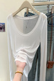 Real Shot of the New Summer U-Neck Long-Sleeved Sun Protection Blouse for Women in White, Slim Korean Style, Thin and Slightly Transparent, Air-Conditioning Top T-Shirt