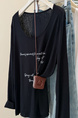 Real Shot of Korean High-End Thin and Slightly Transparent Long-Sleeved T-Shirt for Women in Summer in Black, Korean Style Outer Wear, Loose Air-Conditioning Top