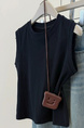 Real Shot of Pure Cotton Ribbed I-Shaped Vest for Women in Summer in Black, New Slim Fit Korean Style Short Sleeveless T-Shirt for Small Size