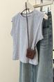 Real Shot of Pure Cotton Ribbed I-Shaped Vest for Women in Summer in Gray, New Slim Fit Korean Style Short Sleeveless T-Shirt for Small Size