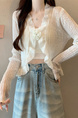 Real Shot Wholesale Price 2025 Summer New Three-Dimensional Flower Design Breathable Sun Protection Clothing Cardigan Jacket Women's Clothing in White