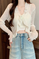 Real Shot Wholesale Price 2025 Summer New Three-Dimensional Flower Design Breathable Sun Protection Clothing Cardigan Jacket Women's Clothing in White