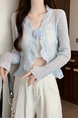 Real Shot Wholesale Price 2025 Summer New Three-Dimensional Flower Design Breathable Sun Protection Clothing Cardigan Jacket Women's Clothing in Light Blue