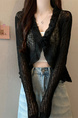 Real Shot Wholesale Price 2025 Summer New Three-Dimensional Flower Design Breathable Sun Protection Clothing Cardigan Jacket Women's Clothing in Black