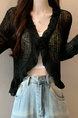 Real Shot Wholesale Price 2025 Summer New Three-Dimensional Flower Design Breathable Sun Protection Clothing Cardigan Jacket Women's Clothing in Black