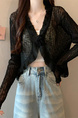 Real Shot Wholesale Price 2025 Summer New Three-Dimensional Flower Design Breathable Sun Protection Clothing Cardigan Jacket Women's Clothing in Black
