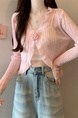 Real Shot Wholesale Price 2025 Summer New Three-Dimensional Flower Design Breathable Sun Protection Clothing Cardigan Jacket Women's Clothing in Pink