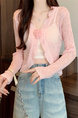 Real Shot Wholesale Price 2025 Summer New Three-Dimensional Flower Design Breathable Sun Protection Clothing Cardigan Jacket Women's Clothing in Pink