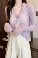 Real Shot Wholesale Price 2025 Summer New Three-Dimensional Flower Design Breathable Sun Protection Clothing Cardigan Jacket Women's Clothing in Lavender