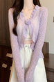 Real Shot Wholesale Price 2025 Summer New Three-Dimensional Flower Design Breathable Sun Protection Clothing Cardigan Jacket Women's Clothing in Lavender
