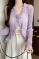 Real Shot Wholesale Price 2025 Summer New Three-Dimensional Flower Design Breathable Sun Protection Clothing Cardigan Jacket Women's Clothing in Lavender