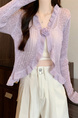 Real Shot Wholesale Price 2025 Summer New Three-Dimensional Flower Design Breathable Sun Protection Clothing Cardigan Jacket Women's Clothing in Lavender