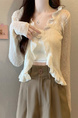 Real Shot Wholesale Price 2025 Summer New Three-Dimensional Flower Design Breathable Sun Protection Clothing Cardigan Jacket Women's Clothing in Cream