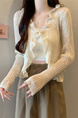 Real Shot Wholesale Price 2025 Summer New Three-Dimensional Flower Design Breathable Sun Protection Clothing Cardigan Jacket Women's Clothing in Cream