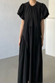 Artistic retro design, simple and fashionable long dress in black