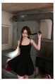 Original Practice French Style Black Strap Dress Summer Petite Bud Princess Dress The Beginning of Spring Elegance Wear Take