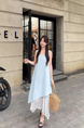 High Quality Vest Dress Women's Summer 2025 New Style French Style Elegance Superior Sense Seaside Vacation Long Skirt Light Blue