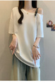 Real Price and Real Shot 2025 Summer New Fat MM Plus Size Female Fashion Versatile Careful Machine Shoulder Fashion Short-Sleeved T-Shirt White