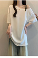 Real Price and Real Shot 2025 Summer New Fat MM Plus Size Female Fashion Versatile Careful Machine Shoulder Fashion Short-Sleeved T-Shirt White