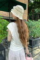 Real Shot Short-Sleeved T-shirt Summer 2025 New Trendy Back Opening Short Slim Round Neck Top Korean Style Women's Clothing Cream
